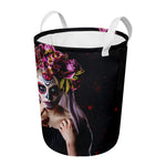 Calavera Girl Day of The Dead Print Round Laundry Basket
