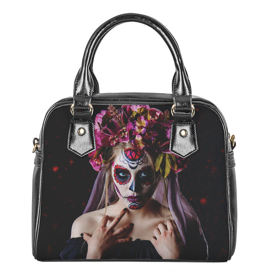 Calavera Girl Day of The Dead Print Shoulder Handbag