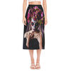 Calavera Girl Day of The Dead Print Side Slit Midi Skirt