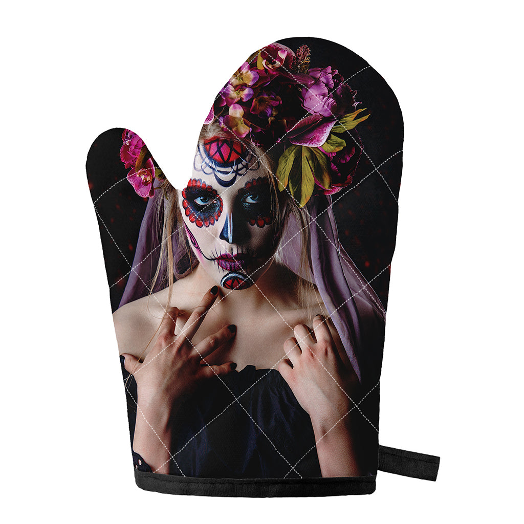 Calavera Girl Day of The Dead Print Single Oven Mitt