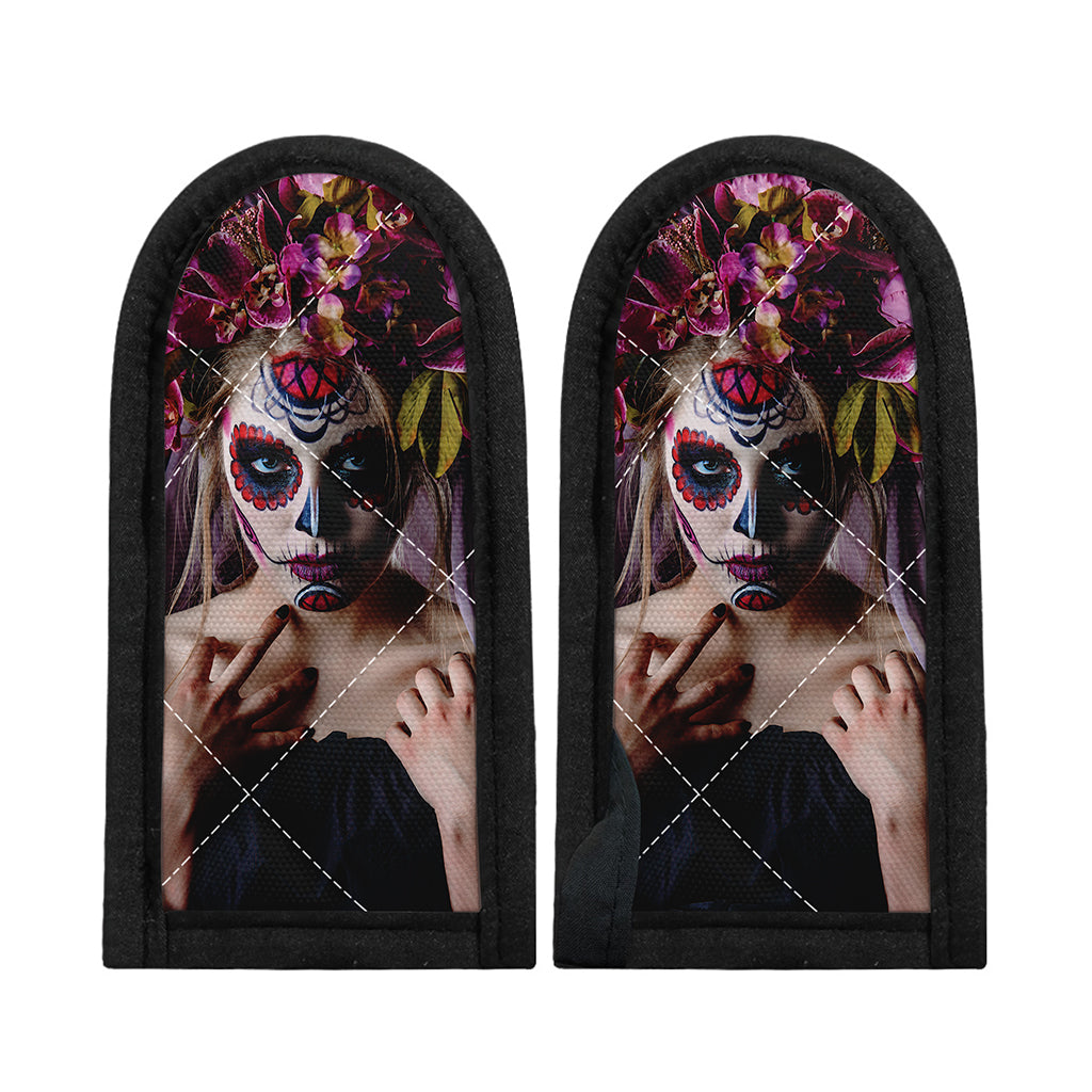Calavera Girl Day of The Dead Print Skillet Handle Cover