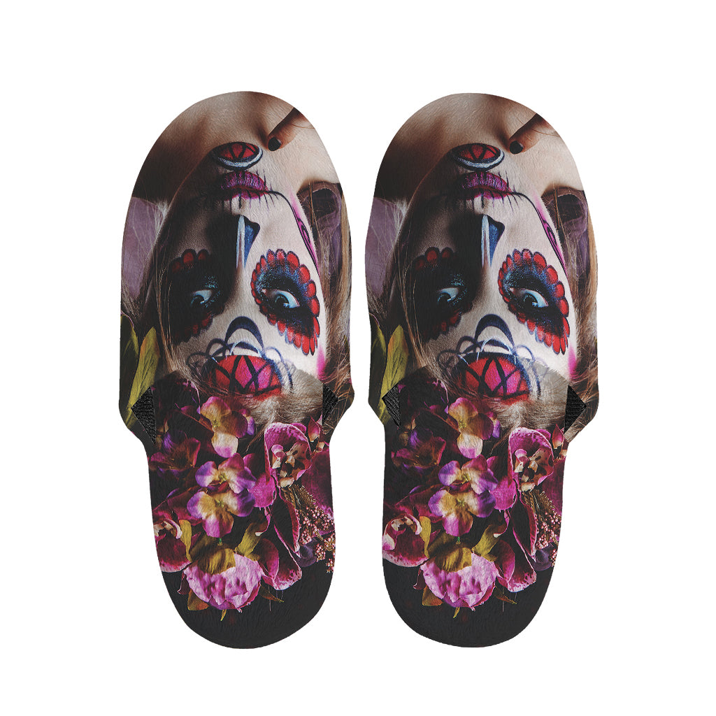 Calavera Girl Day of The Dead Print Slippers