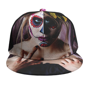 Calavera Girl Day of The Dead Print Snapback Cap