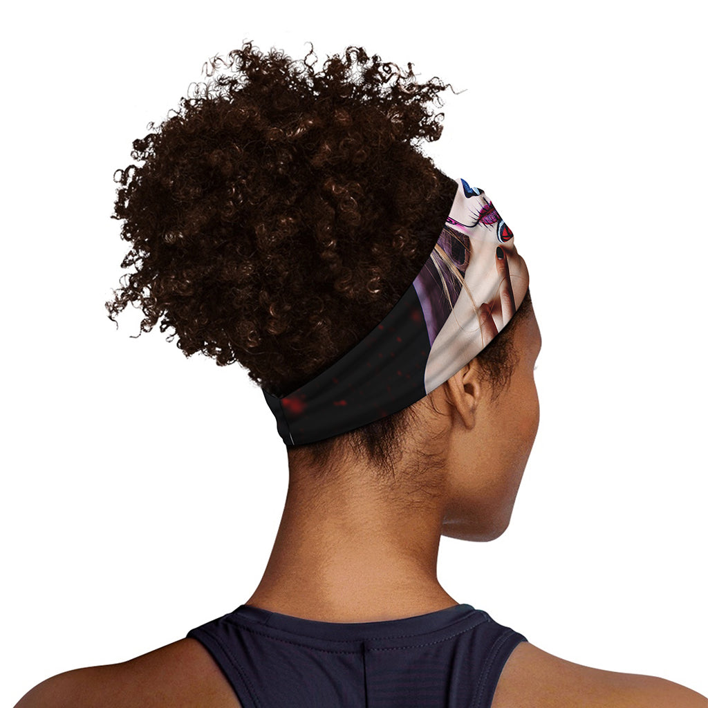 Calavera Girl Day of The Dead Print Sports Headband