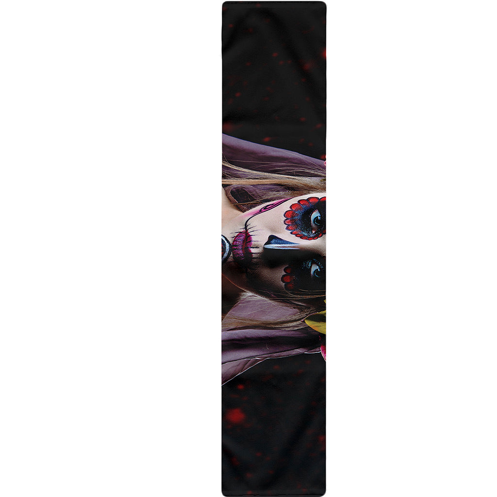 Calavera Girl Day of The Dead Print Table Runner