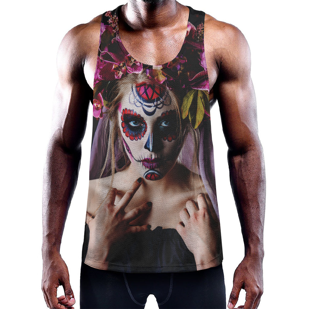 Calavera Girl Day of The Dead Print Training Tank Top