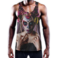 Calavera Girl Day of The Dead Print Men's Workout Tank Top