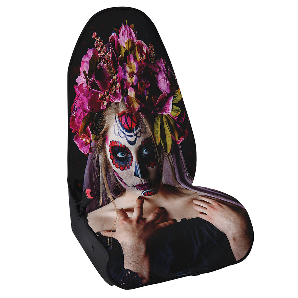 Calavera Girl Day of The Dead Print Waterproof Car Seat Cover