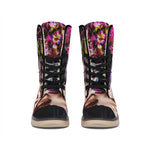 Calavera Girl Day of The Dead Print Winter Boots