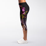 Calavera Girl Day of The Dead Print Women's Capri Leggings