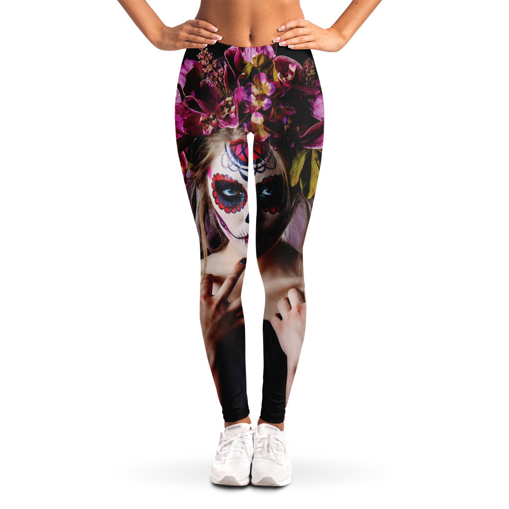 Calavera Girl Day of The Dead Print Women's Leggings