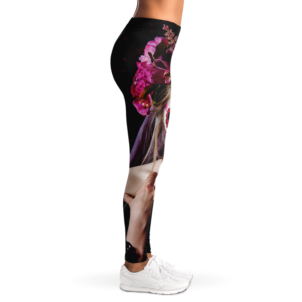 Calavera Girl Day of The Dead Print Women's Leggings