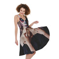 Calavera Girl Day of The Dead Print Sleeveless Knee Length Dress