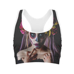 Calavera Girl Day of The Dead Print Women's Sports Bra