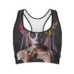 Calavera Girl Day of The Dead Print Women's Sports Bra