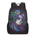 Calavera Girl Dia De Los Muertos Print 17 Inch Backpack