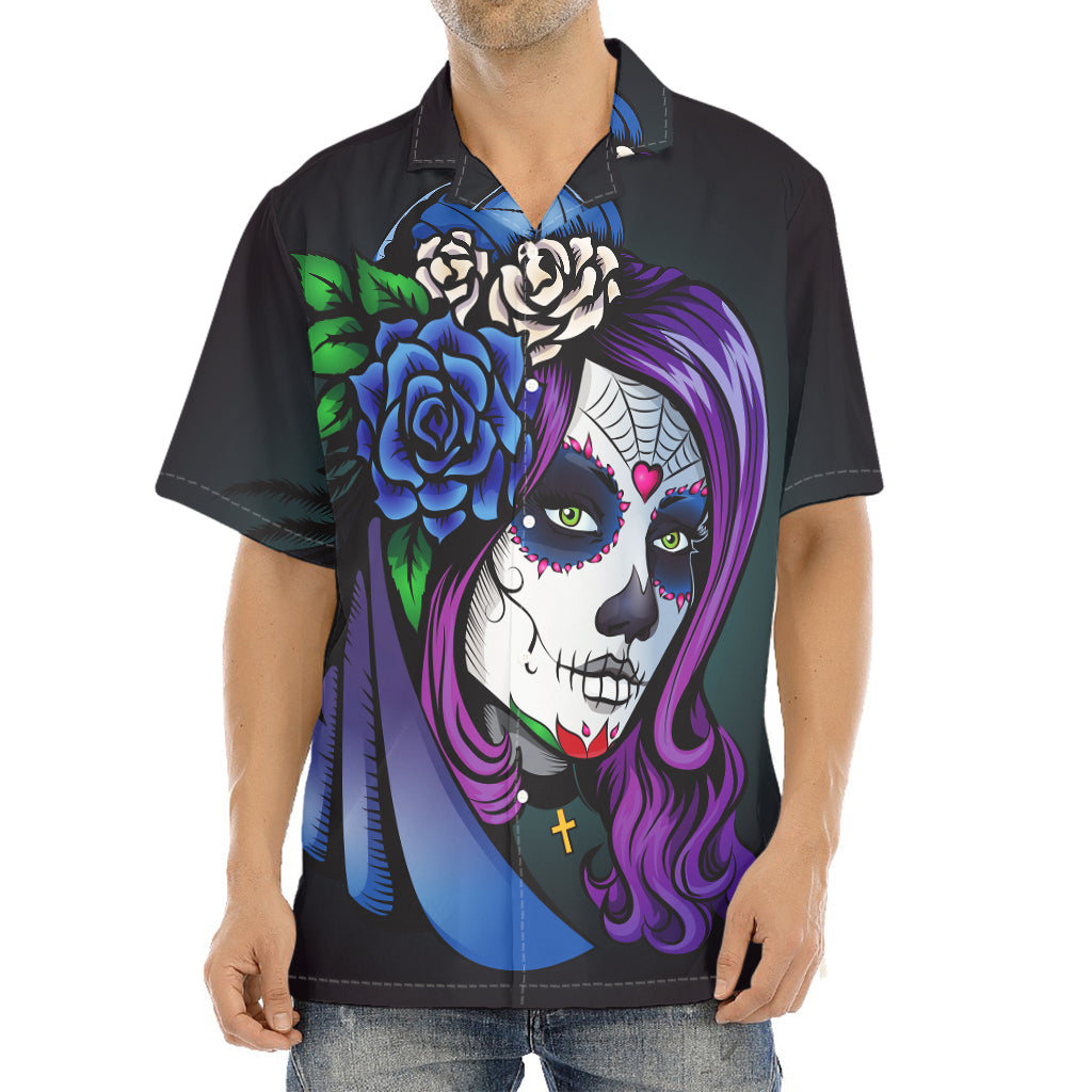 Calavera Girl Dia De Los Muertos Print Aloha Shirt