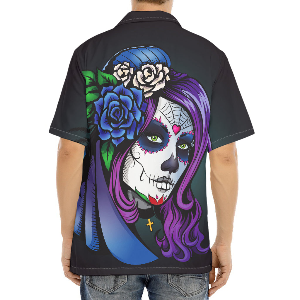 Calavera Girl Dia De Los Muertos Print Aloha Shirt