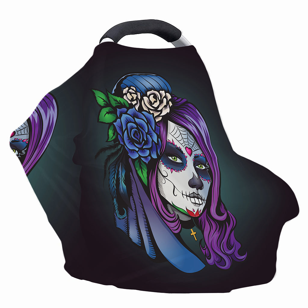 Calavera Girl Dia De Los Muertos Print Baby Seat Cover