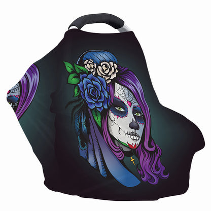 Calavera Girl Dia De Los Muertos Print Baby Seat Cover