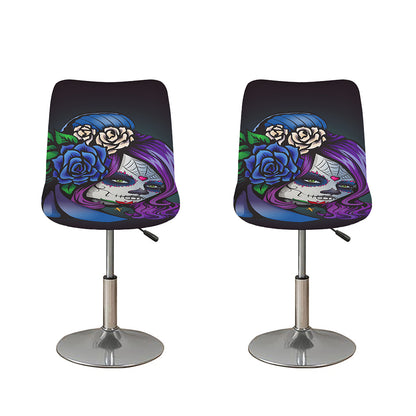 Calavera Girl Dia De Los Muertos Print Bar Stool Covers