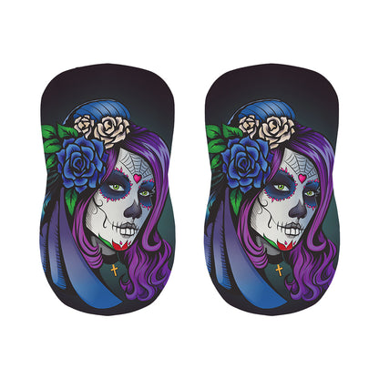 Calavera Girl Dia De Los Muertos Print Bar Stool Covers