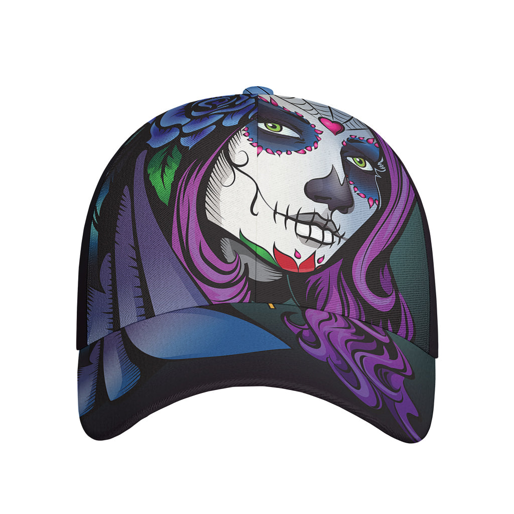 Calavera Girl Dia De Los Muertos Print Baseball Cap