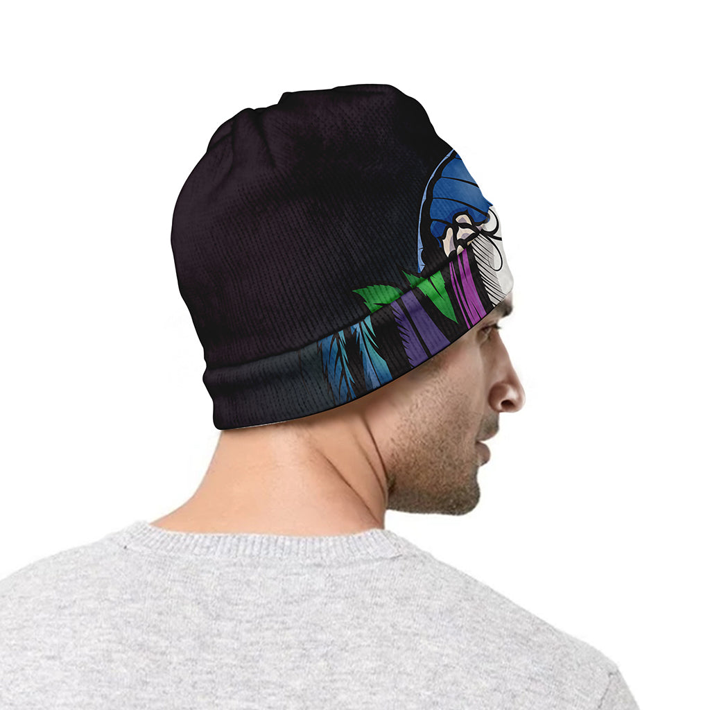Calavera Girl Dia De Los Muertos Print Beanie