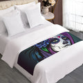 Calavera Girl Dia De Los Muertos Print Bed Runner