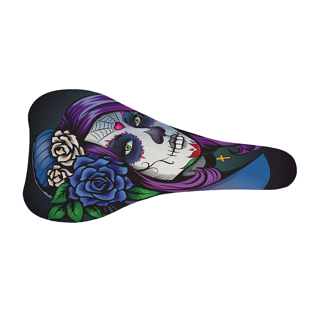 Calavera Girl Dia De Los Muertos Print Bicycle Seat Cover