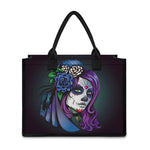 Calavera Girl Dia De Los Muertos Print Canvas Tote Bag
