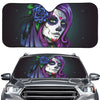 Calavera Girl Dia De Los Muertos Print Car Windshield Sun Shade