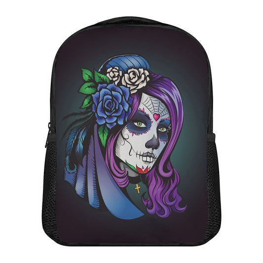 Calavera Girl Dia De Los Muertos Print Casual Backpack