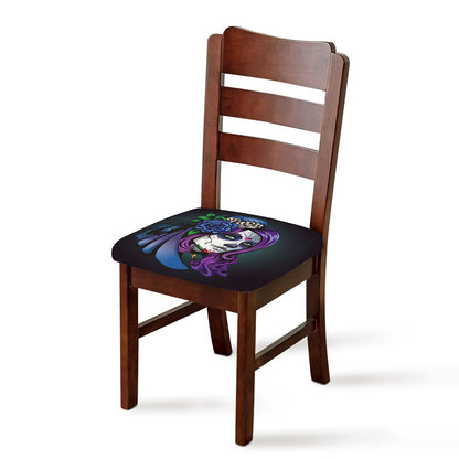 Calavera Girl Dia De Los Muertos Print Chair Cushion Cover