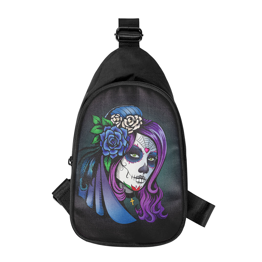 Calavera Girl Dia De Los Muertos Print Chest Bag