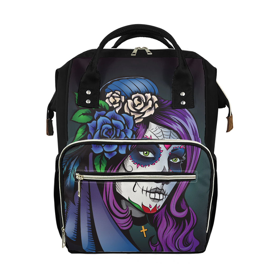 Calavera Girl Dia De Los Muertos Print Diaper Bag