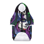 Calavera Girl Dia De Los Muertos Print Dog Zip Up Hoodie