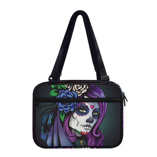 Calavera Girl Dia De Los Muertos Print Double Strap Bible Bag