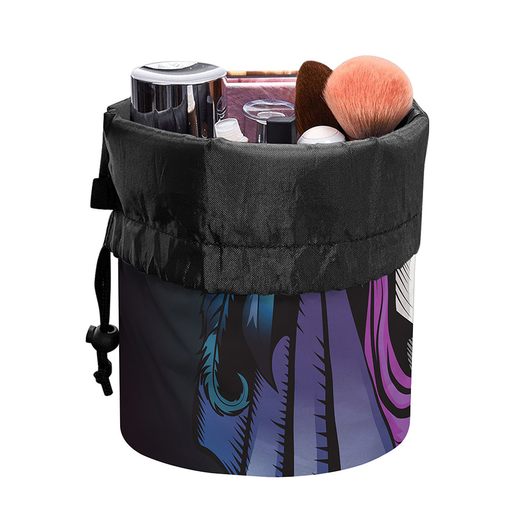 Calavera Girl Dia De Los Muertos Print Drawstring Makeup Bag