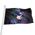 Calavera Girl Dia De Los Muertos Print Flag