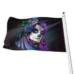 Calavera Girl Dia De Los Muertos Print Flag