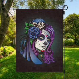 Calavera Girl Dia De Los Muertos Print Garden Flag