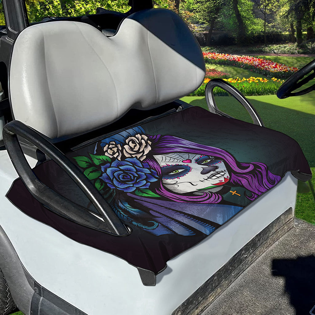Calavera Girl Dia De Los Muertos Print Golf Cart Seat Cover