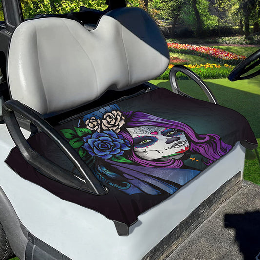 Calavera Girl Dia De Los Muertos Print Golf Cart Seat Cover