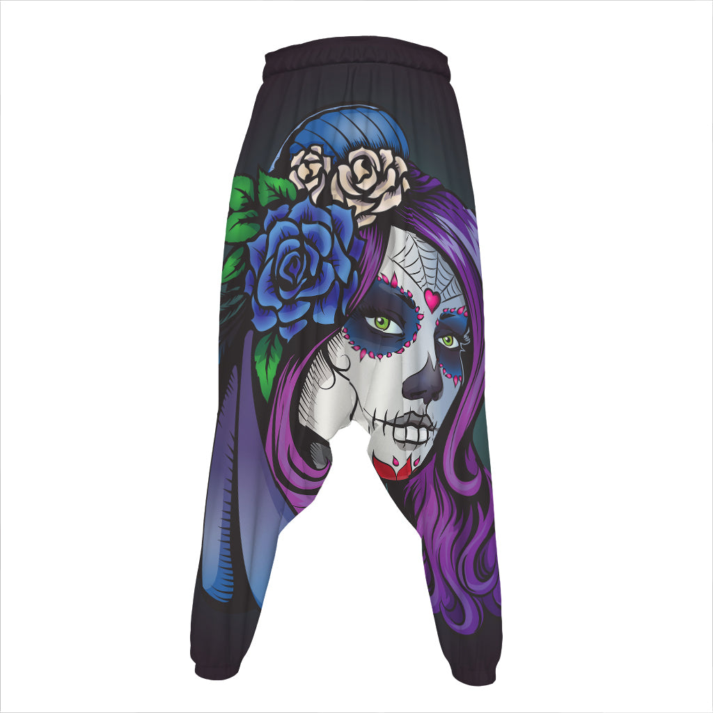 Calavera Girl Dia De Los Muertos Print Hammer Pants