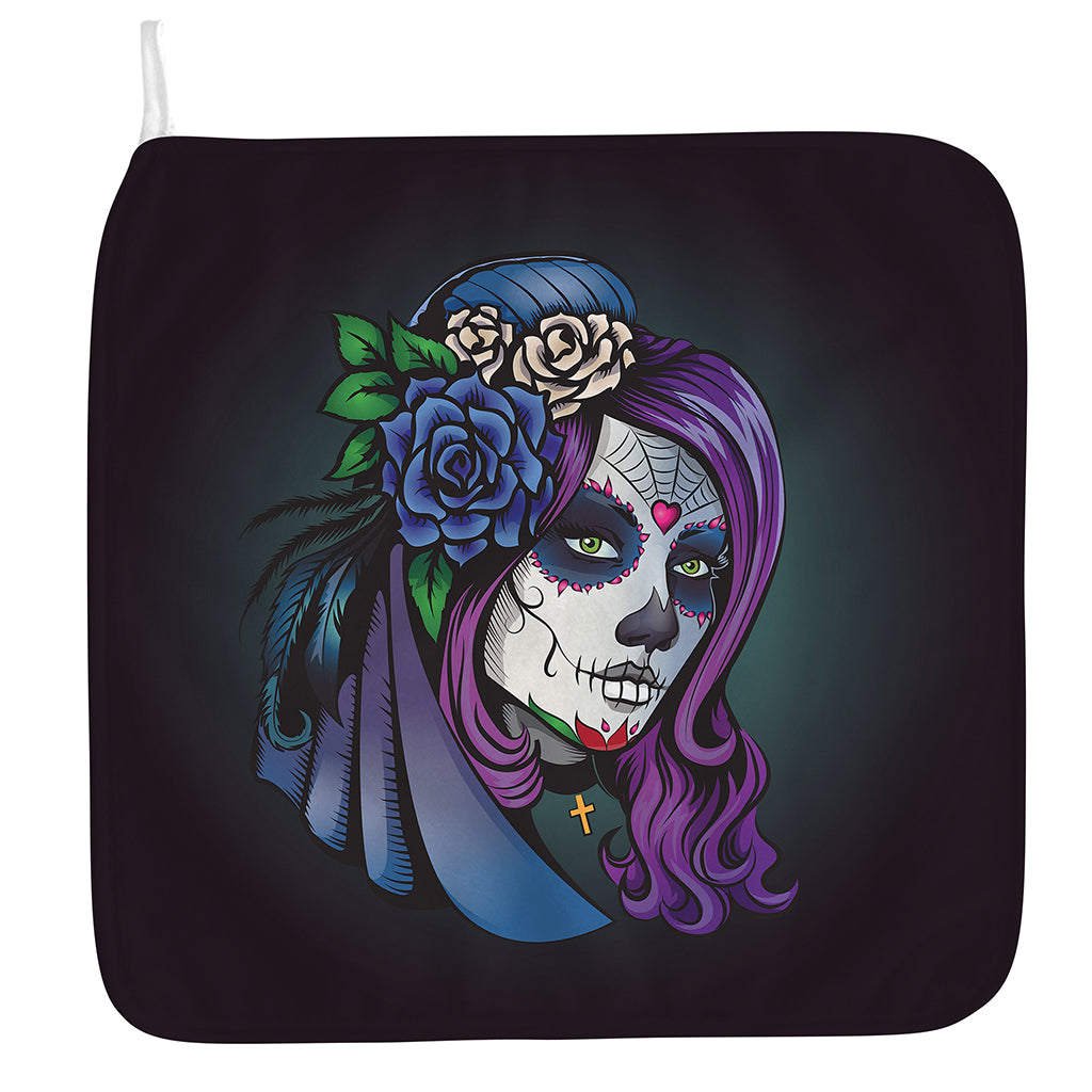 Calavera Girl Dia De Los Muertos Print Hand Towel