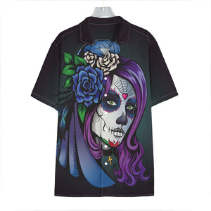 Calavera Girl Dia De Los Muertos Print Hawaiian Shirt