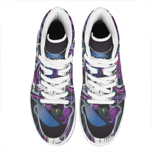 Calavera Girl Dia De Los Muertos Print High Top Leather Sneakers