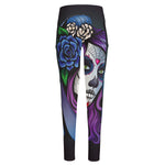 Calavera Girl Dia De Los Muertos Print High-Waisted Pocket Leggings