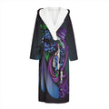 Calavera Girl Dia De Los Muertos Print Hooded Bathrobe